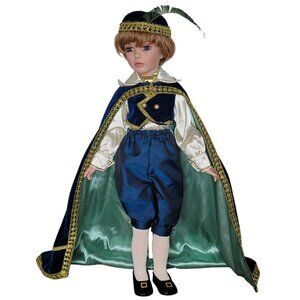 Micheal Reid Porcelain Prince Doll With Regal Outfit & Feathered Hat 28" 289/600